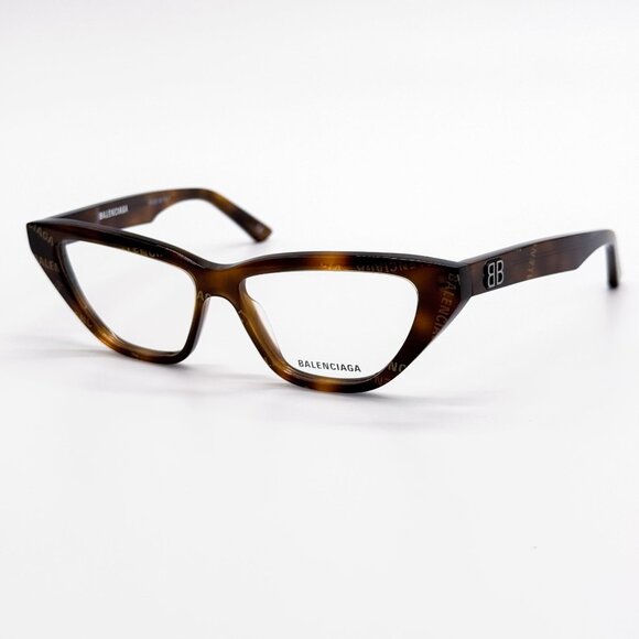 NEW BALENCIAGA EYEGLASSES BB0128O 002 CAT EYE HAVANA WOMEN EYEWEAR BALENCIAGA - Picture 3 of 7